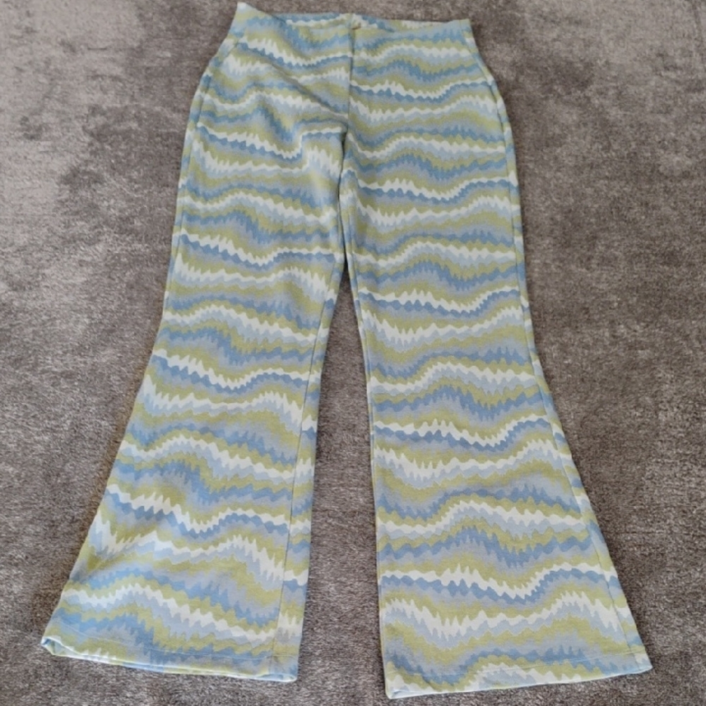 Urban Outfitters Bryn Pull On Flare Pants Lime Groovy